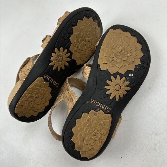 Vionic Amber Tan Brown Leather Strappy Sandals Sz 7 44AMBER/TVW1275 $89 - Picture 7 of 9